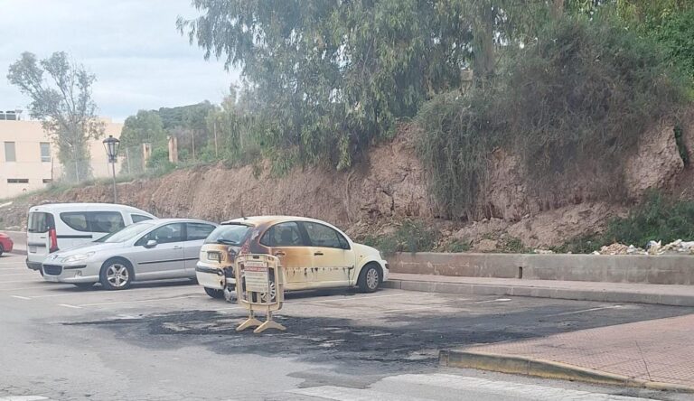 Garrucha amanece con dos contenedores y un coche incendiados