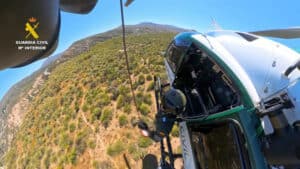 Espectacular rescate aéreo de una senderista en el paraje Molinos del Río Aguas