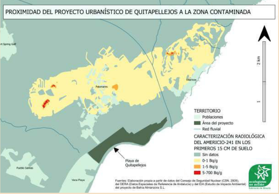 Bandera negra para la playa de Palomares por la contaminación radiactiva de parcelas colindantes