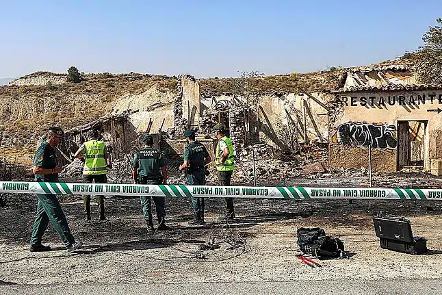 La Guardia Civil sostiene que el incendio de Los Gallardos fue causado por la caída de un poste eléctrico