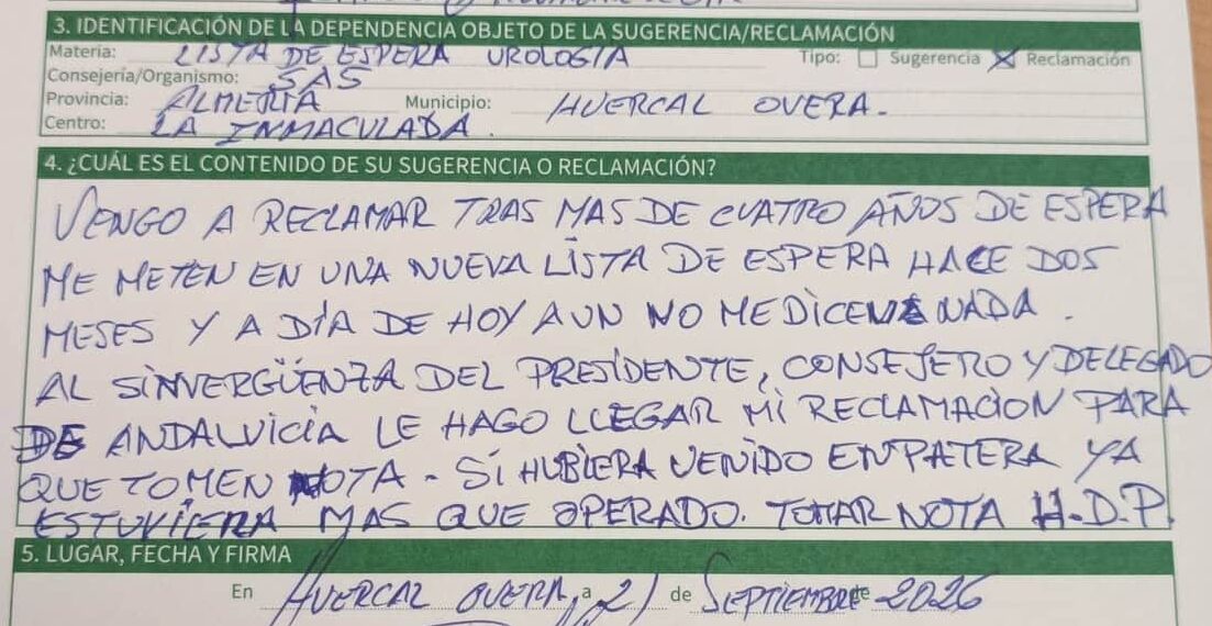 Un antuso estalla al saber que le envían a la cola de la lista de espera tras 4 años pendiente de ser operado