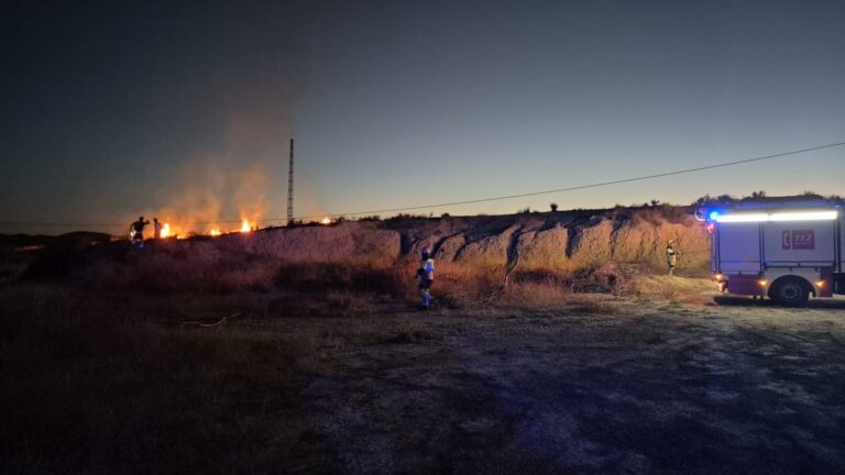 Captado en video el inicio de un fuego causado por un poste eléctrico en Huércal Overa